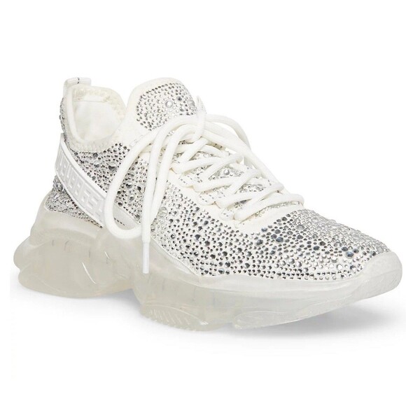 NWOB Steve Madden Maxima Rhinestone - Trim Trainer Sneaker Size 6.5 - Picture 1 of 7